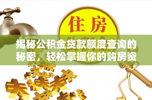 西华揭秘公积金贷款额度查询的秘密，轻松掌握你的购房资金